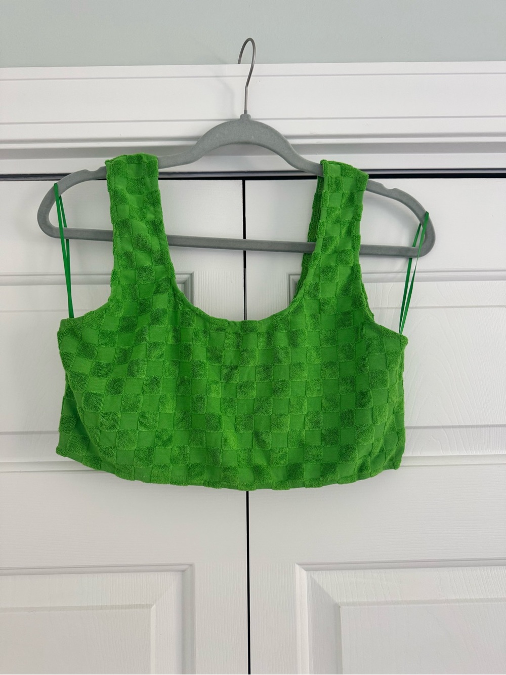Bailey Rose Check Print Cropped Bra Top